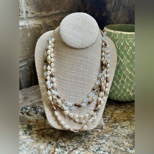 lonna & lilly Gold Tassel Pearl Beaded Necklace